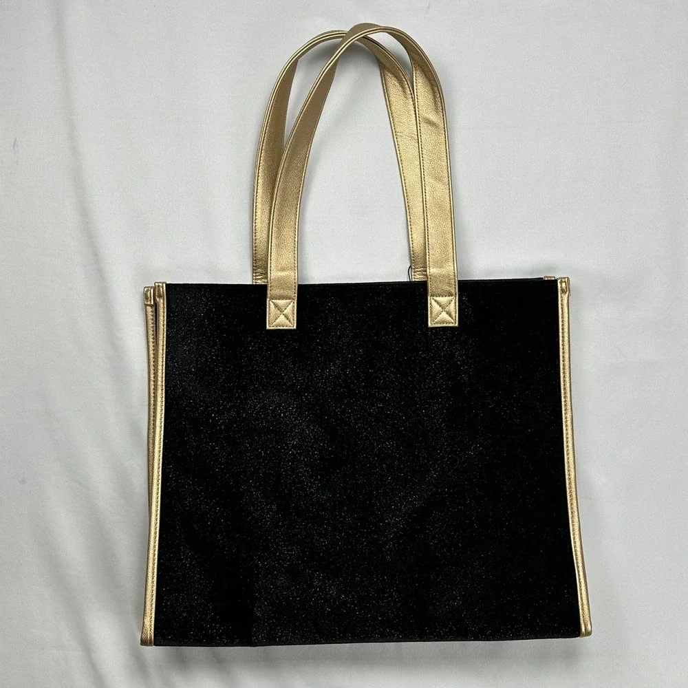 Jimmy Choo Parfums Black Gold‎ Glitter Shimmer Tote Bag CH003G101USA NWT